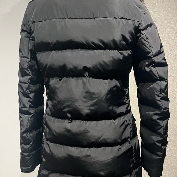 MICHAEL Michael Kors Black Puffer Jacket Mid-Length Belted - Picture 10 of 16